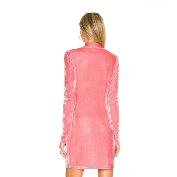 MINKPINK NWT Collared Mini Dress Long Sleeve Front Buttons Closure Blush Size M - Picture 3 of 13